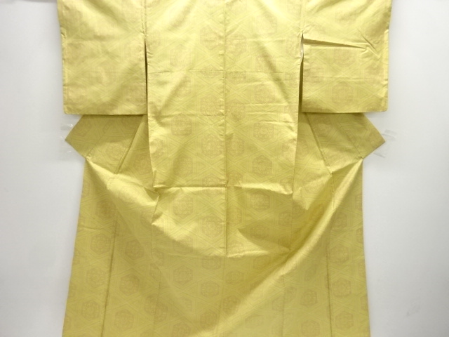 JAPANESE KIMONO / DORO OSHIMA TSUMUGI / WOVEN KIKKO & FLOWER CREST 